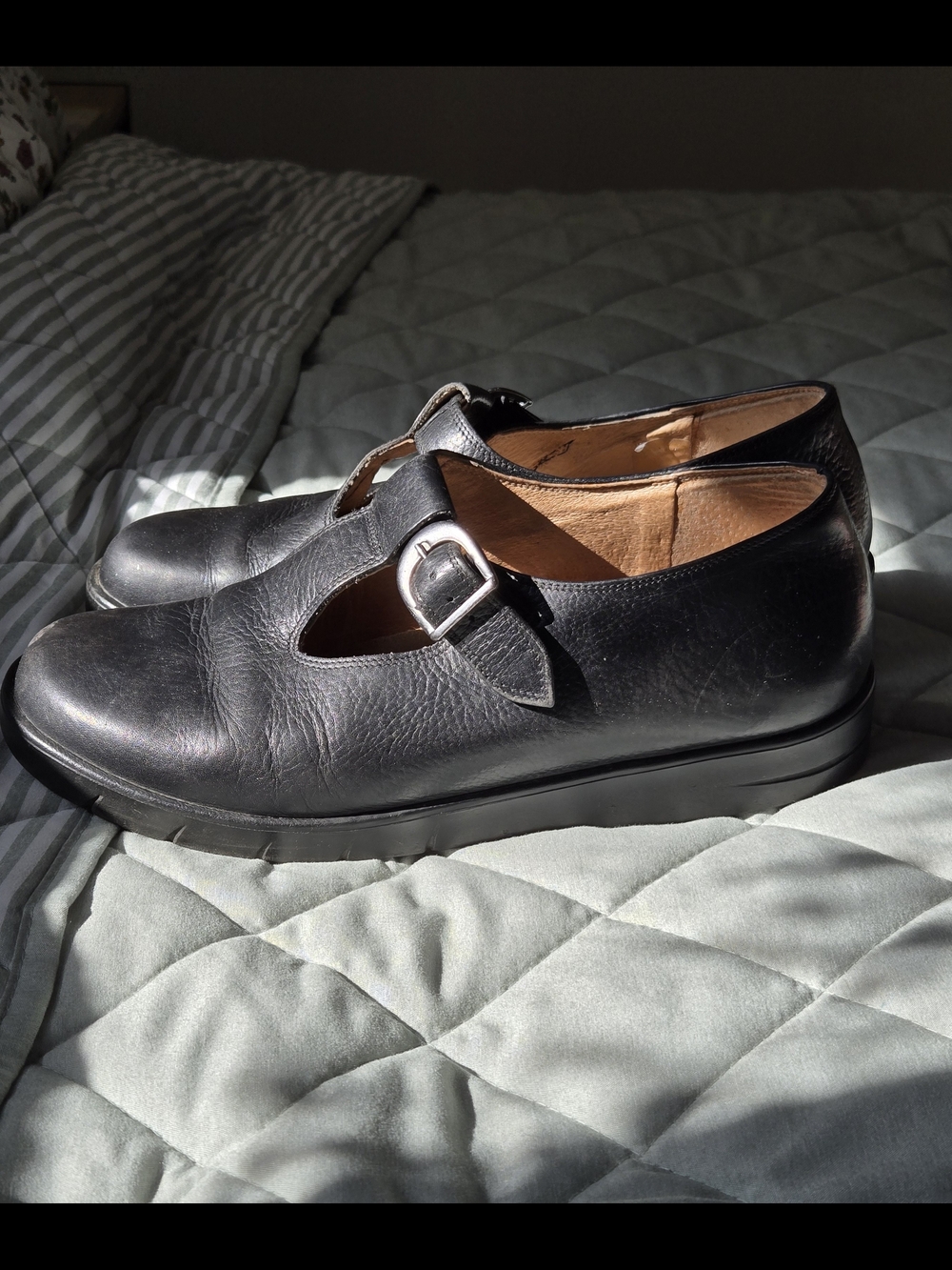 Classic Black Leather Mary Jane Loafers